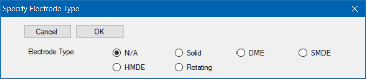 Specify Electrode Type