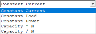 Discharge mode drop-down