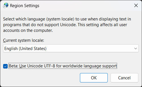 Region Settings in Windows.