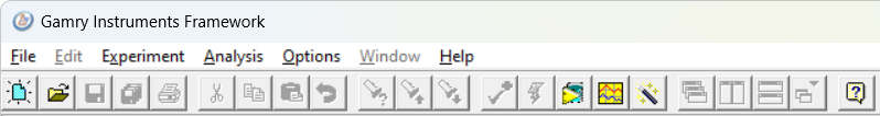 Gamry Framework Quick-access toolbar.