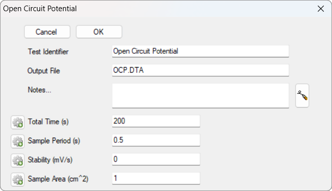 Sequence Wizard - Enter Parameters sequence 2