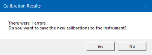 Instrument Calibration - Save