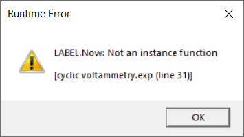 Runtime error in an Explain script file.