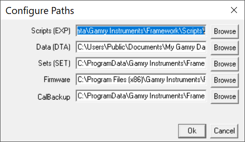 Configure Paths dialog box.