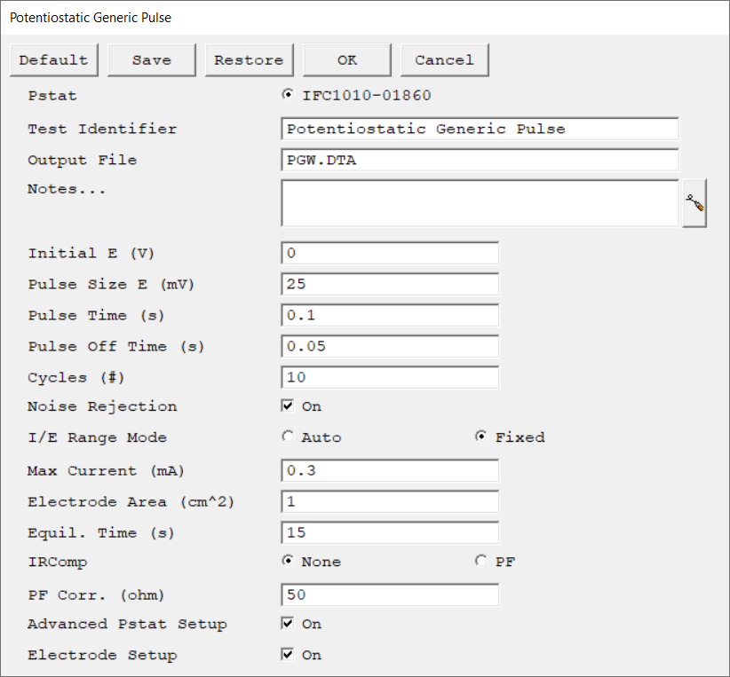 B - Potentiostatic Generic Pulse