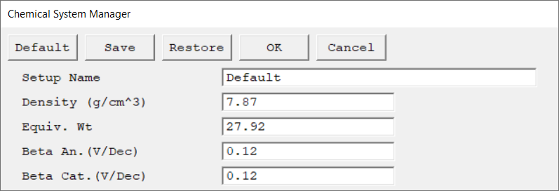Chemical System Manager Setup