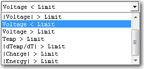  The available stop tests are shown in the drop-down l