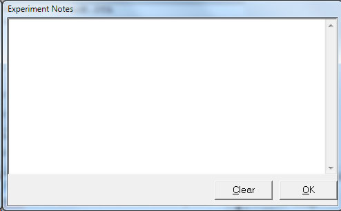 potentiostatic Experiment Notes dialog box