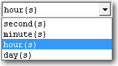 Select the appropriate units of time for the value entered in the edit box.