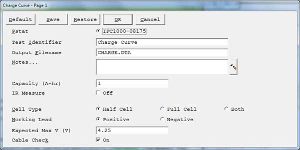 Charge Setup Parameters