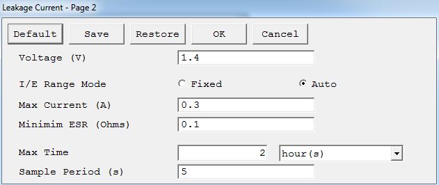 Leakage Current Setup Parameters Page 2