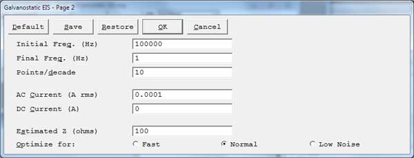 Galvanostatic EIS Setup Page 2